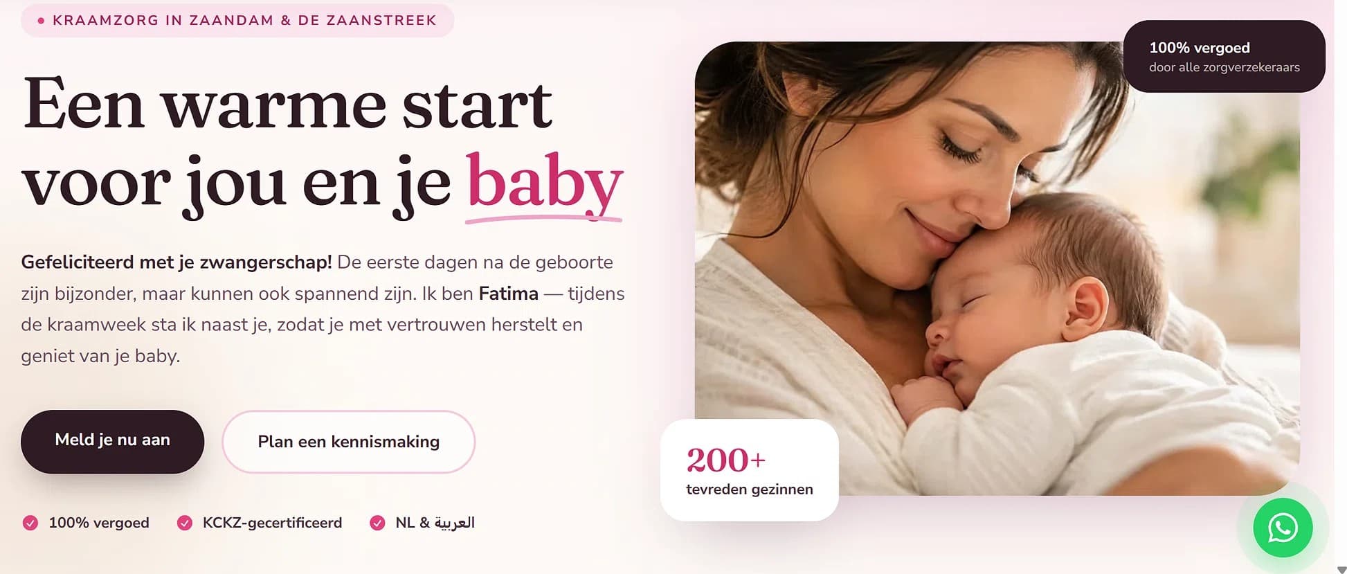 Screenshot van Inas Kraamzorg