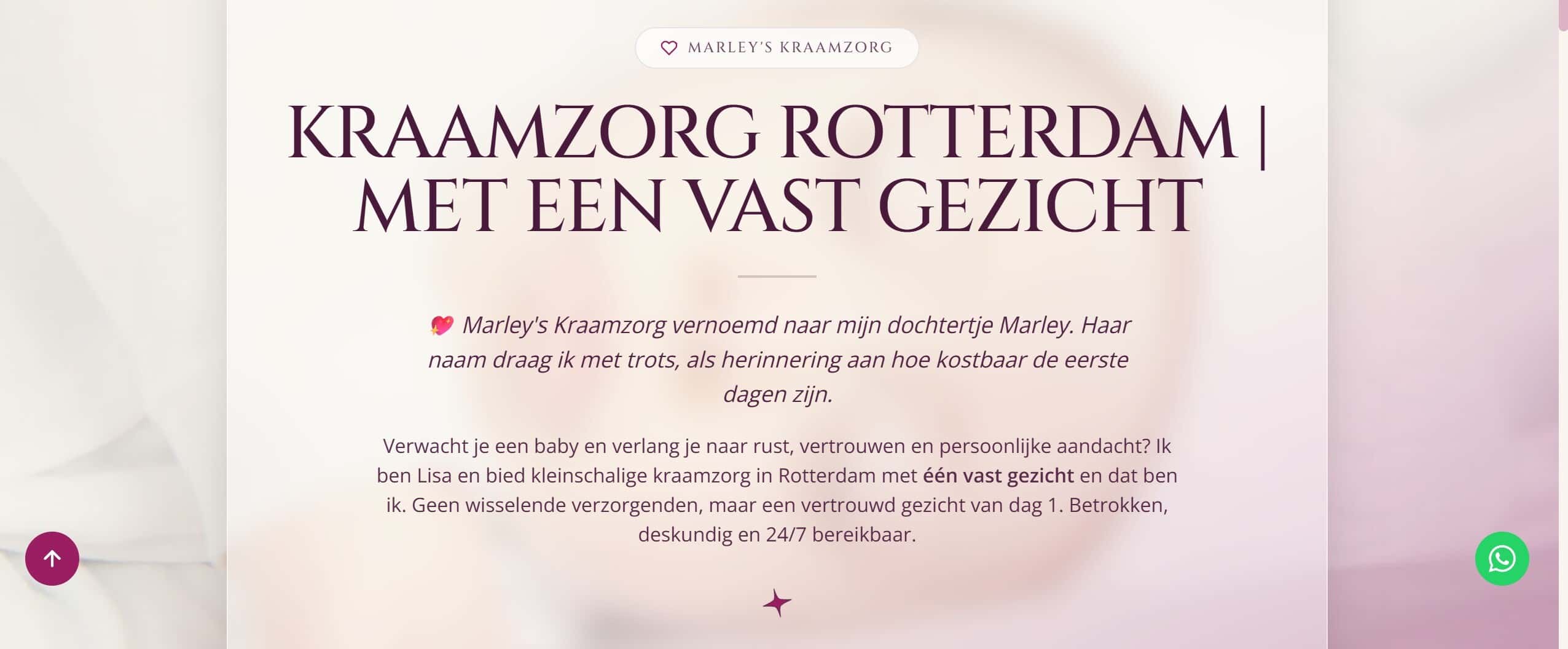 Screenshot van Marley's Kraamzorg