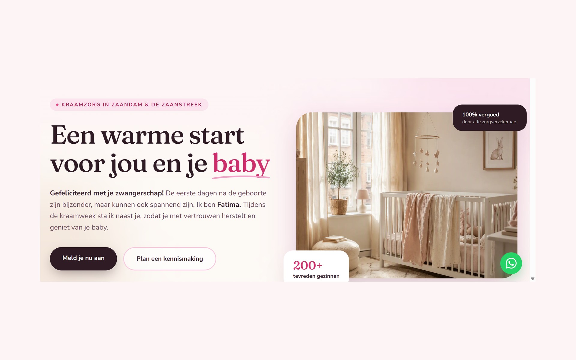 Inas Kraamzorg — Next.js website met 100/100 PageSpeed